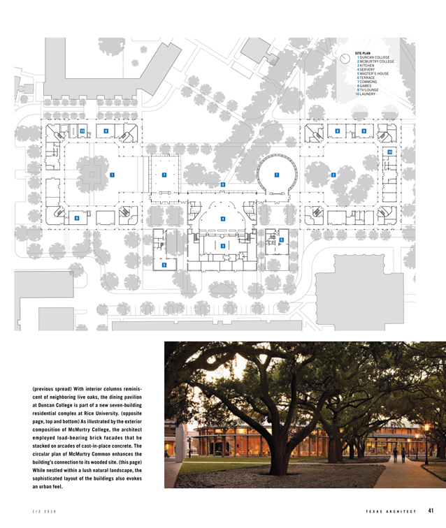 Site Plan, McMurtry College Commons Site plan, Brick